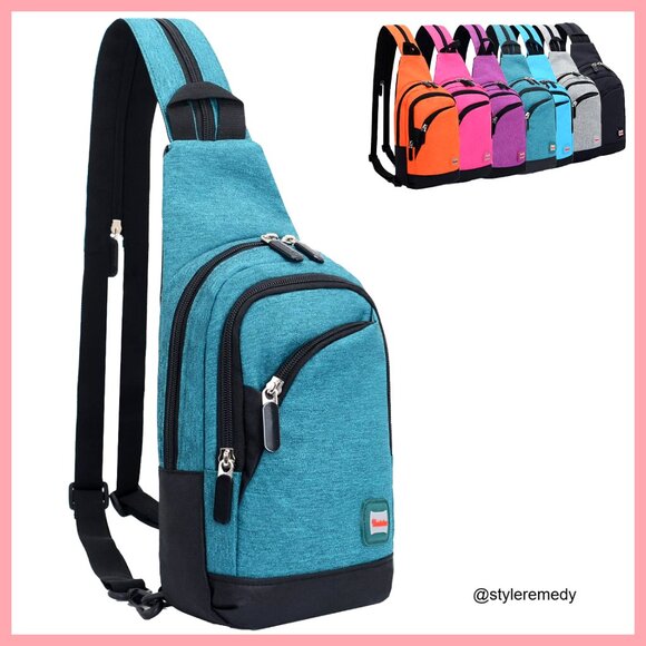 Convertible Crossbody Backpack Sling Bag with Zipper Strap